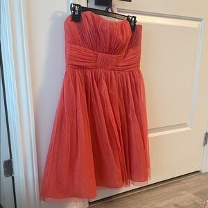 Charming Coral Strapless Kids Dress